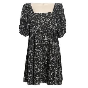 Things Between Black Ivory Floral Babydoll Dress, Women's Size S